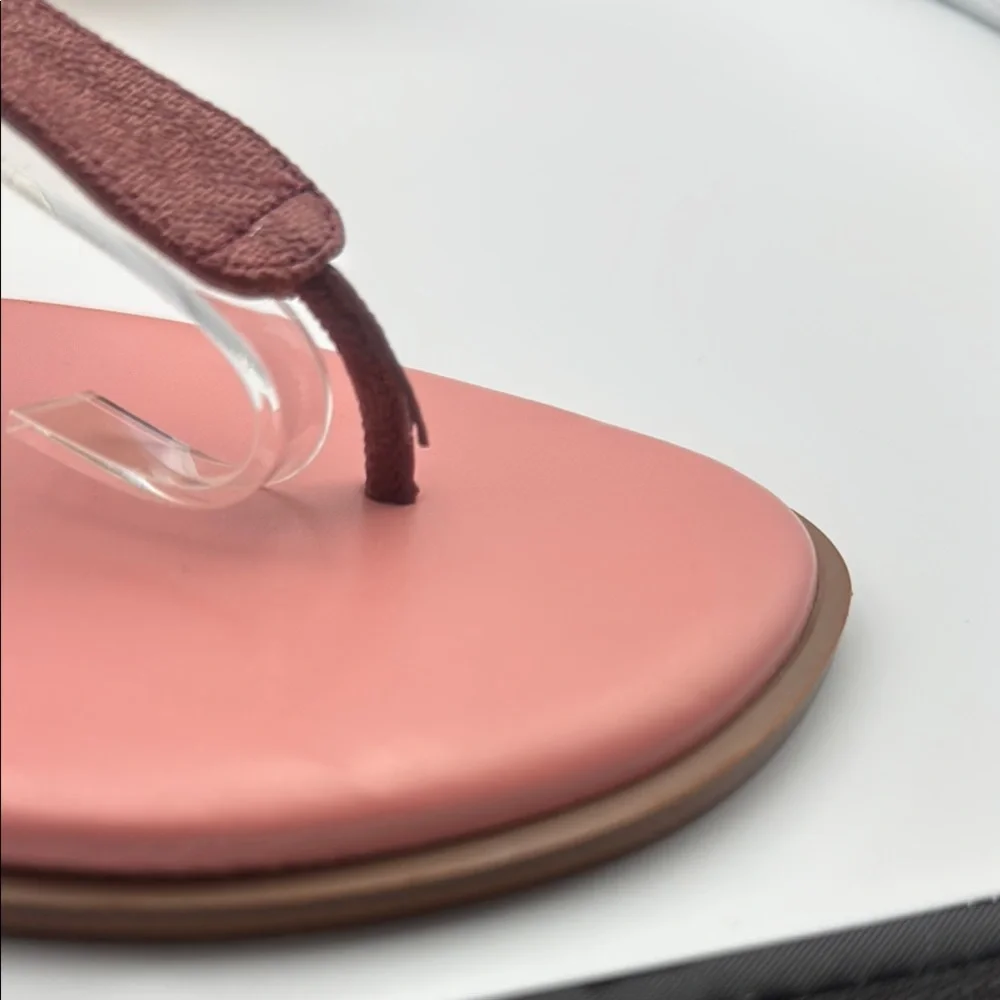 Michael‎ Kors Pink and Gold Sandals with T-Strap Design